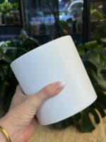Biała elegancka osłonka na rośliny 13 cm – lekka i odporna