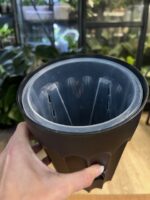 Osłonka na wysoką oddychającą doniczkę 14cm czarna V2 - obrazek 4