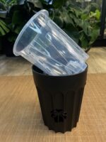 Osłonka na wysoką oddychającą doniczkę 14cm czarna V2 - obrazek 2