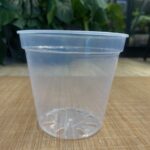 Plastikowa transparentna gruba doniczka 15 cm