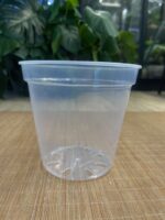 Plastikowa transparentna gruba doniczka 15 cm