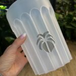 Osłonka na wysoką oddychającą doniczkę 14cm mleczna V2