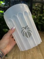 Osłonka na wysoką oddychającą doniczkę 14cm mleczna V2