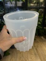 Osłonka na wysoką oddychającą doniczkę 14cm mleczna V2 - obrazek 4